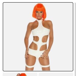 Women's White Cut-Out Bodysuit